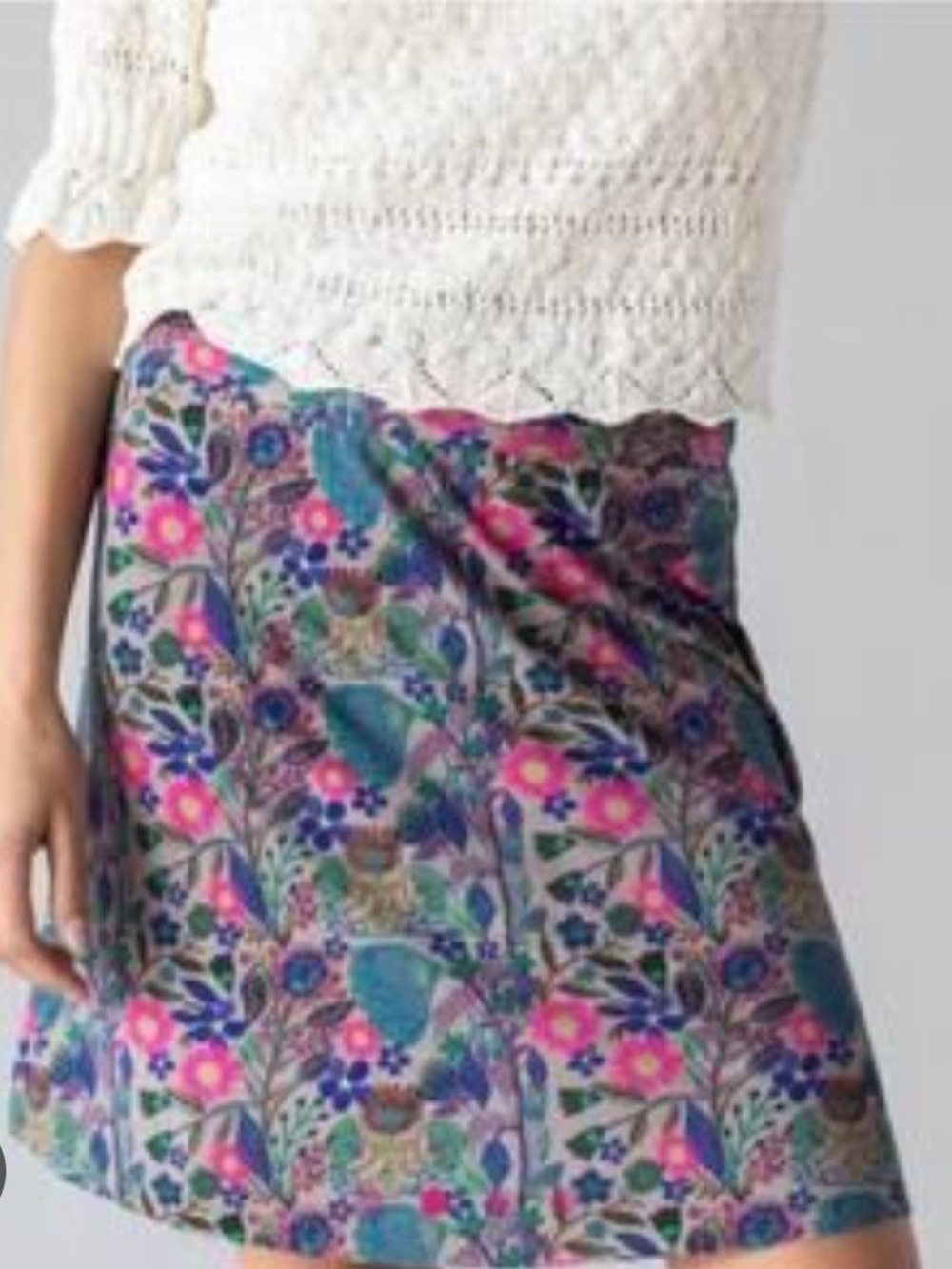 NATURAL LIFE Floral Mini Skirt in Pink, Blue, Green
